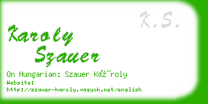 karoly szauer business card